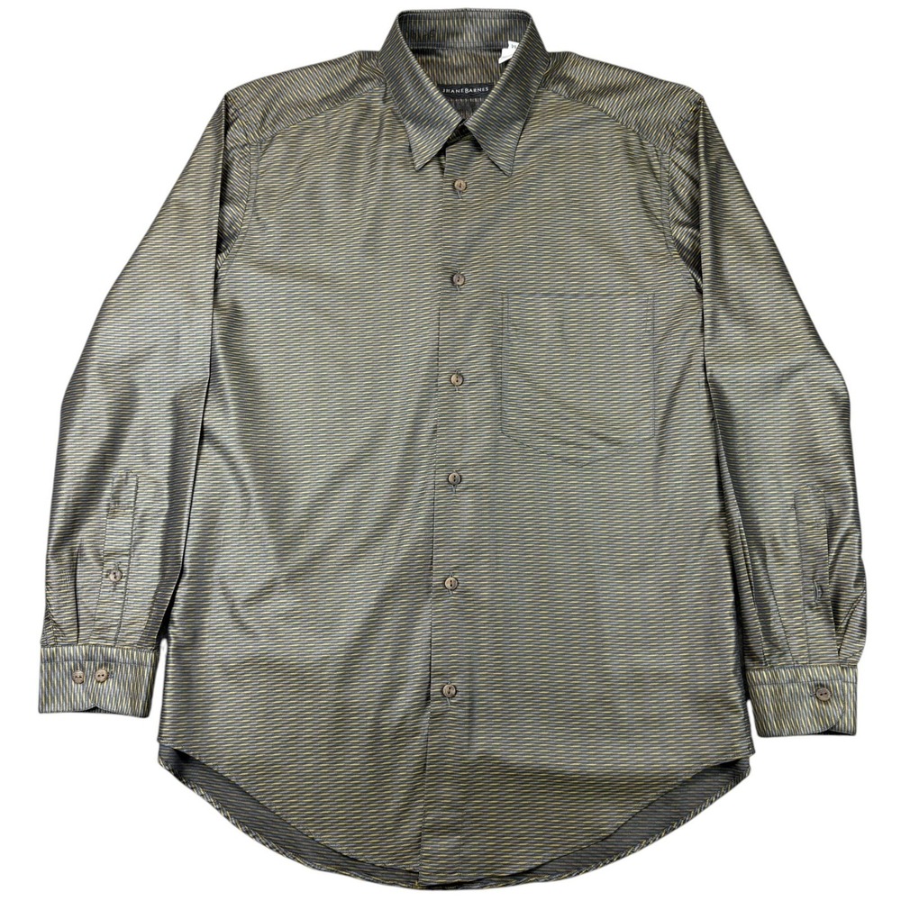 Vintage Jhane Barnes Long Sleeve Shirt Mens M Geometric Metallic Button Up Italy